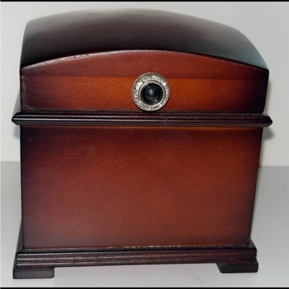 Elegant Wooden Jewelry Box with Silver Accent